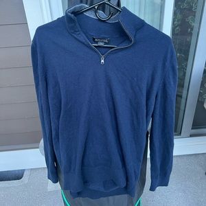 Banana Republic cotton cashmere quarter zip sweater